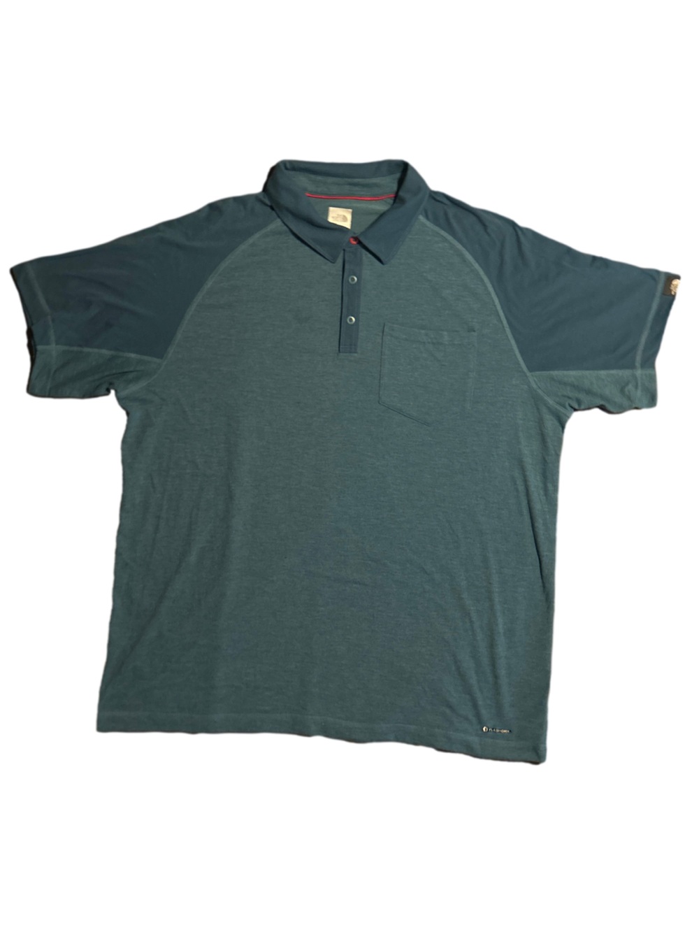 The North Face Men's Teal Short-Sleeve Polo Shirt XL